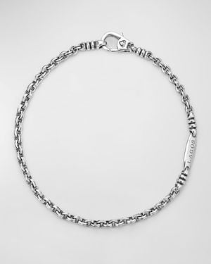 Lagos Anthem Double Link Caviar Chain Bracelet, 3Mm - Metallic
