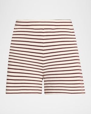 Veronica Beard Brighton Striped Knit Shorts - Multicolor