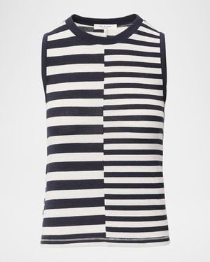 Rag & Bone The Knit Mix Striped Tank Top - Blue