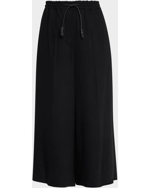 Loewe Cropped Drawstring Pants - Black