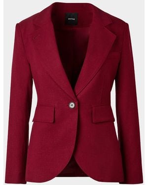 Smythe Notch Lapel Tweed Blazer - Red