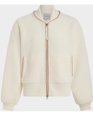 Varley Klaudia Contrast-Trim Borg Fleece Jacket - Natural