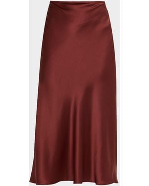 SABLYN Miranda Scallop Bias-Cut Silk Skirt - Red