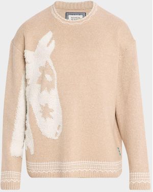 Scotch & Soda Apos;S Jacquard Loose Pullover Sweater - Natural