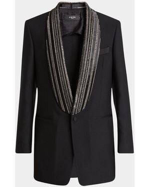 Amiri Embellished Shawl Collar Blazer - Black