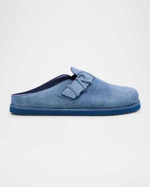 Represent Apos;S Initial Buckle Suede Mules - Blue