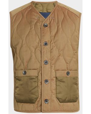 Sease Apos;S Military-Style Quilted Vest - Brown