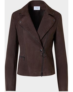Akris Punto Suede Motorbike Jacket - Black