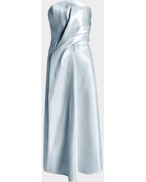 Kate Barton Kate Strapless Liquid Drape Gown - Blue