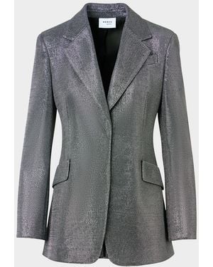 Akris Punto Strass Single-Breasted Boyfriend Blazer - Gray