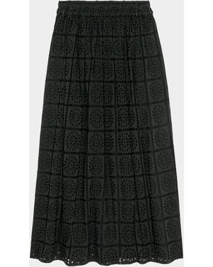 Rails Dax Cotton Eyelet Maxi Skirt - Black