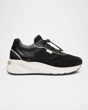 Nero Giardini Bungee Drawcord Suede Sneakers - Black