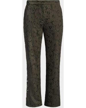 BCBGMAXAZRIA Safiya Cropped Guipure Lace Pants - Gray