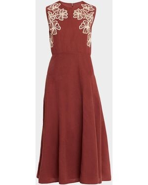 Tanya Taylor Sloane Embroidered Midi Dress