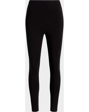 Commando High-Rise Cropped Italian Cotton Leggings - Black
