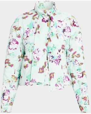 Ulla Johnson Lilith Quilted Silk Scarf Jacket - White