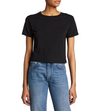 Amo Denim Babe Cropped Crewneck Tee - Black