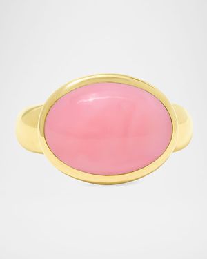 Stevie Wren 18K Large Cabochon Gumdrop Statement Ring - Pink