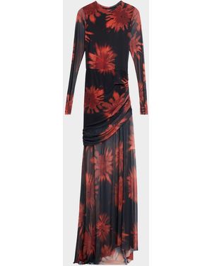 JBQ Serene Floral Mesh Maxi Dress - Red