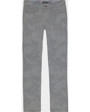 Robert Graham Apos;S Alton Tonal Paisley Slim Five-Pocket Pants - Gray