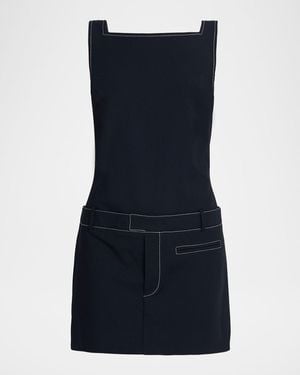 STAUD Skyla Drop-Waist Mini Dress - Blue