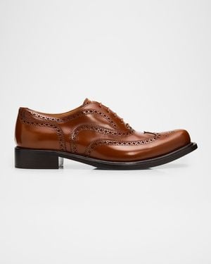 Versace Apos;S Maverick Leather Derby Shoes - Brown