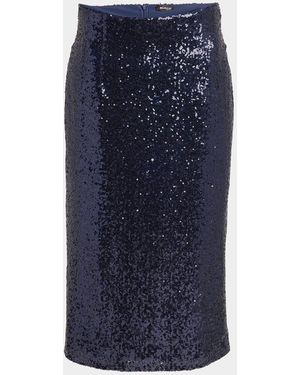Kiton Sequined Pencil Skirt - Blue