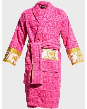Versace Barocco Sleeve Robe - Pink