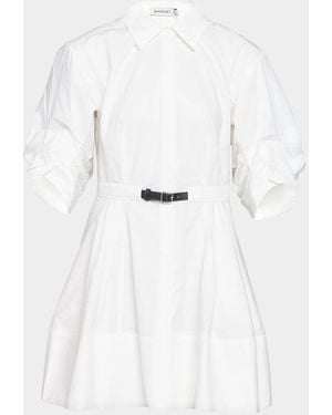 Jonathan Simkhai Shana Belted Ruched Sleeve Dress - White