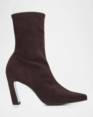 Stuart Weitzman Stassi 85Mm Stretch Booties - Brown