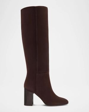 Stuart Weitzman 85Mm Mulberry Suede Knee-High Boots - Brown