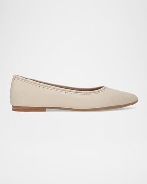 Frye Heather Leather Ballerina Flats - White