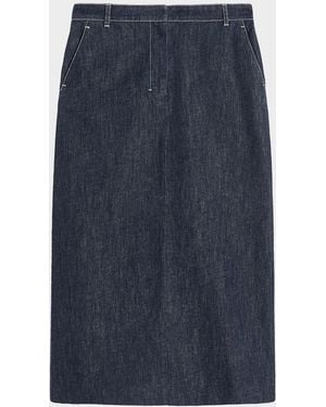 Max Mara Serena Denim Midi Skirt - Blue