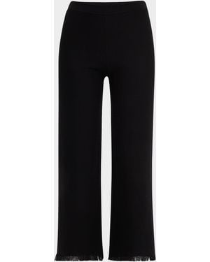 Kobi Halperin Bowen Fringe-Hem Pique Pants - Black