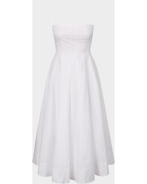 STAUD Wylie Paneled Midi Dress - White