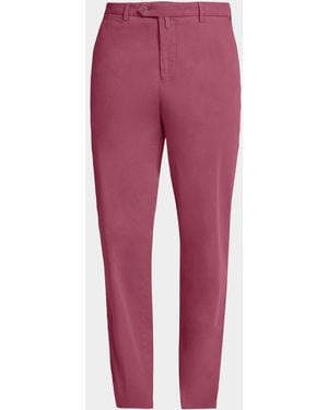 Kiton Apos;S Lyocell Straight-Leg Flat-Front Pants - Red