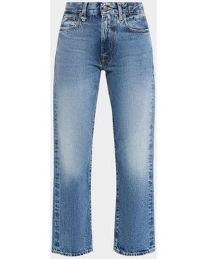 R13 Romeo Straight Cropped Jeans - Blue