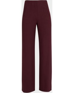 Veronica Beard Jude Straight-Leg Pants - Red