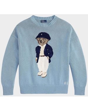 Polo Ralph Lauren Polo Bear Oversized Cotton Sweater - Blue