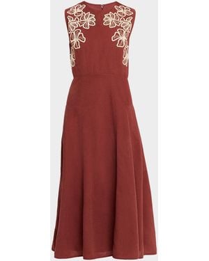 Tanya Taylor Sloane Embroidered Midi Dress