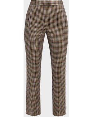 Veronica Beard Arte Slim Plaid Pants - Gray