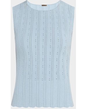 Adam Lippes Pointelle Compact Jacquard Tank Top - Blue