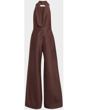 Zimmermann Alchemy Wide-Leg Tuxedo Jumpsuit - Purple