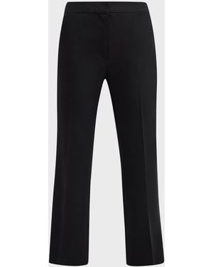 Argent Cropped Kick-Flare Seasonless Wool Pants - Black