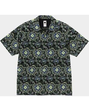 vowels Apos;S Cotton Firework Floral Short-Sleeve Shirt - Green