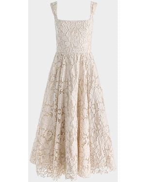 Alice + Olivia Esma Floral Embroidered Maxi Dress - White