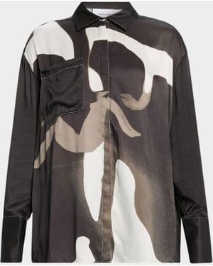 Significant Other Mya Printed Long-Sleeve Shirt - Black