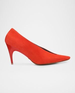 Balenciaga 90Mm Duchesse Suede Pumps - Red