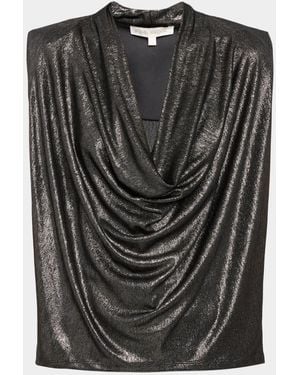 Ramy Brook Camila Draped Sleeveless Top - Black