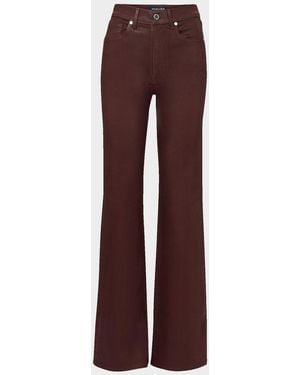 Veronica Beard Crosbie Coated Slim Wide-Leg Jeans - Brown
